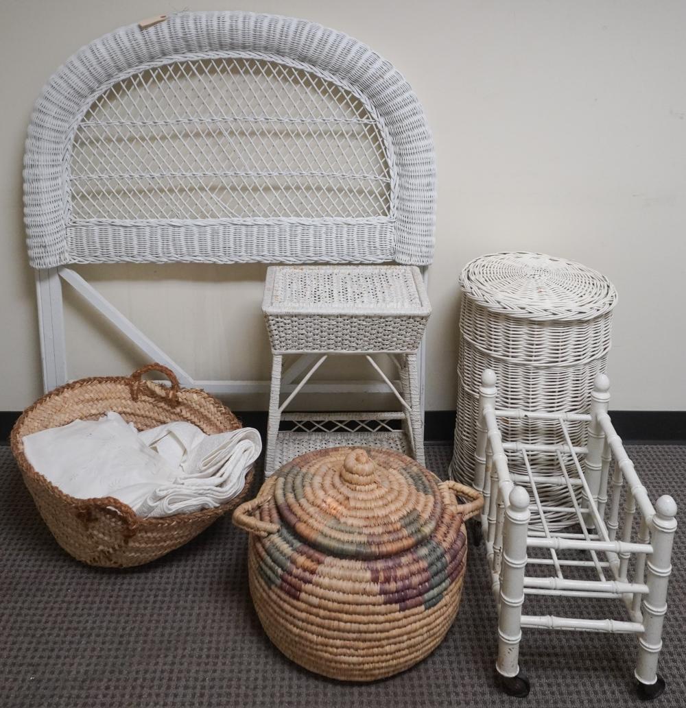 WICKER SINGLE HEADBOARD, WOOD