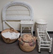 WICKER SINGLE HEADBOARD, WOOD
