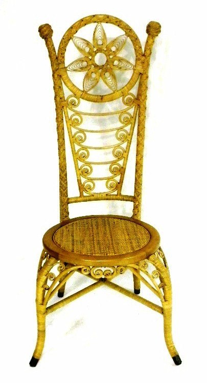 Wicker slipper chair  natural