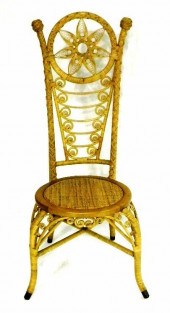 Wicker slipper chair  natural