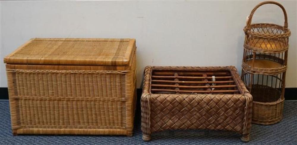 WICKER THREE-TIER DUMBWAITER,
