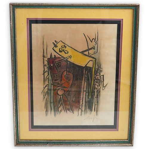 WIFREDO LAM (CUBAN) MIXED MEDIA