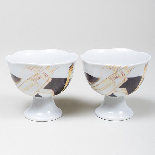 WIFREDO LAM PORCELAIN FOOTED CUPS