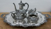 WILCOX SILVERPLATE TRAY AND TE