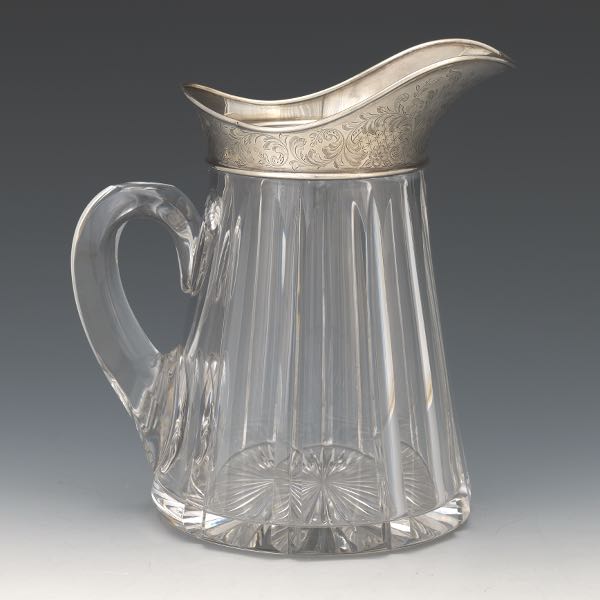 WILCOX STERLING AND CRYSTAL PITCHER