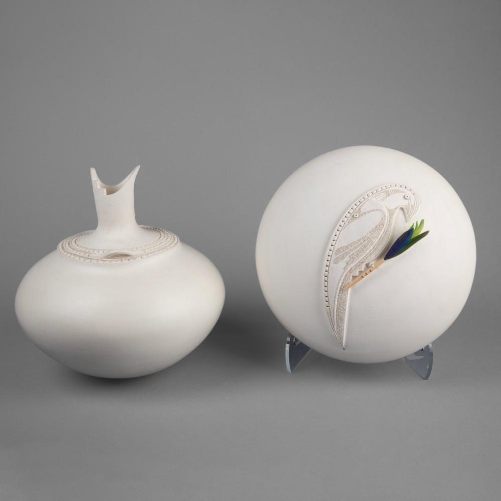 WILFORD GARCIA, PAIR OF WHITE