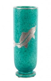WILHELM KAGE ARGENTA FISH VASE