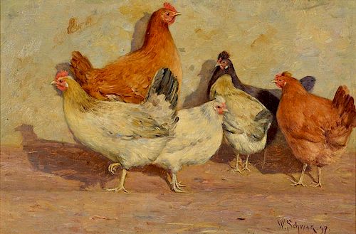 WILHELM SCHWAR, DOUBLE SIDED OIL ON