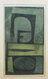 WILL BARNET ETCHING DARK IMAGE