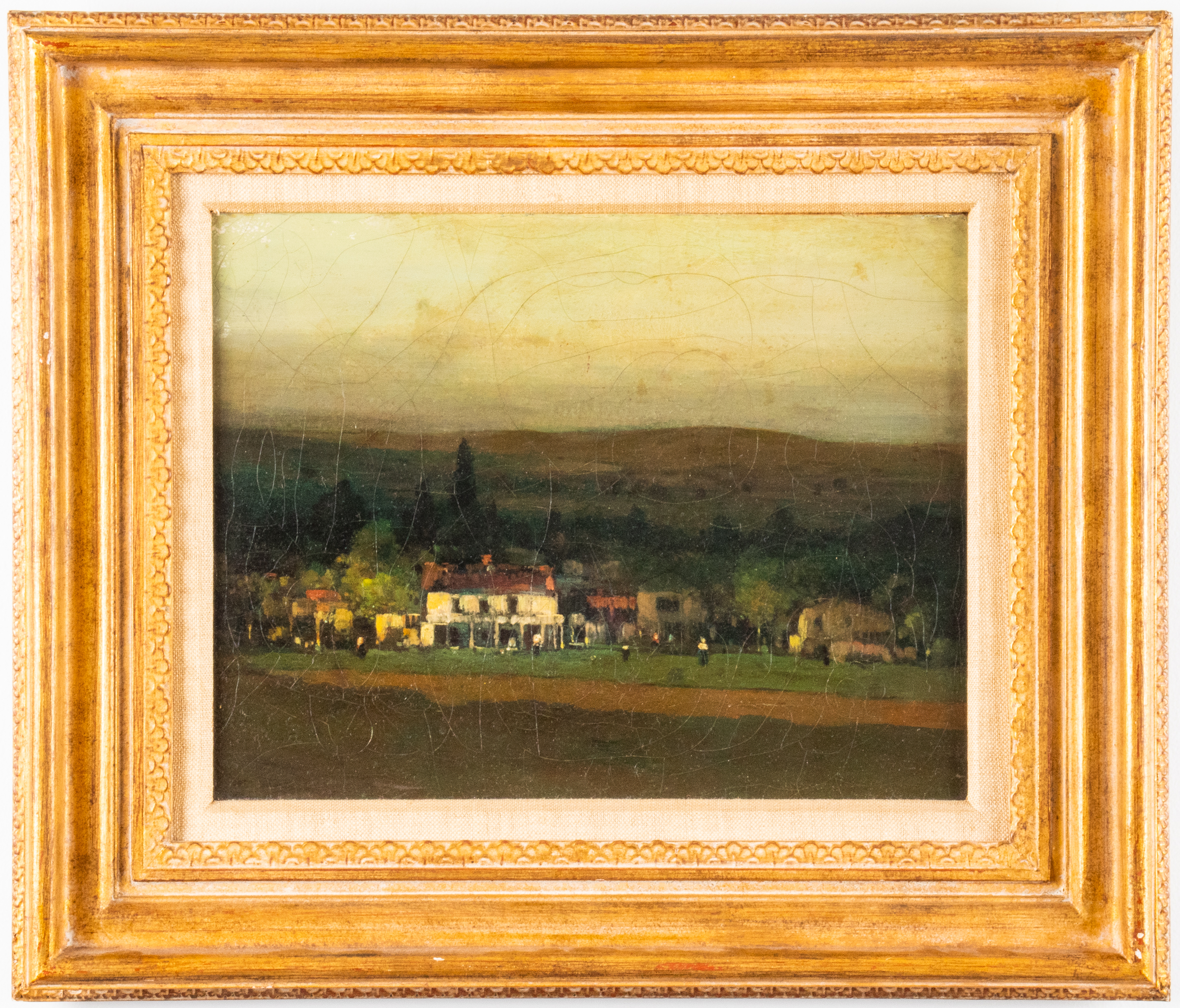 WILL SPARKS "VILLAGE SCENE" OIL