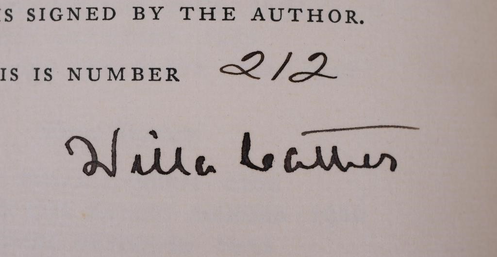 WILLA CATHER SIGNED FIRST