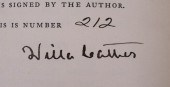 WILLA CATHER SIGNED FIRST EDIT