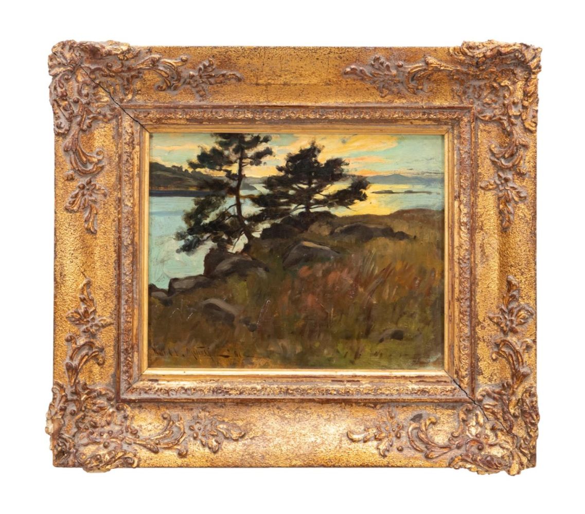WILLARD METCALF 'NEAR MONTEREY' OIL