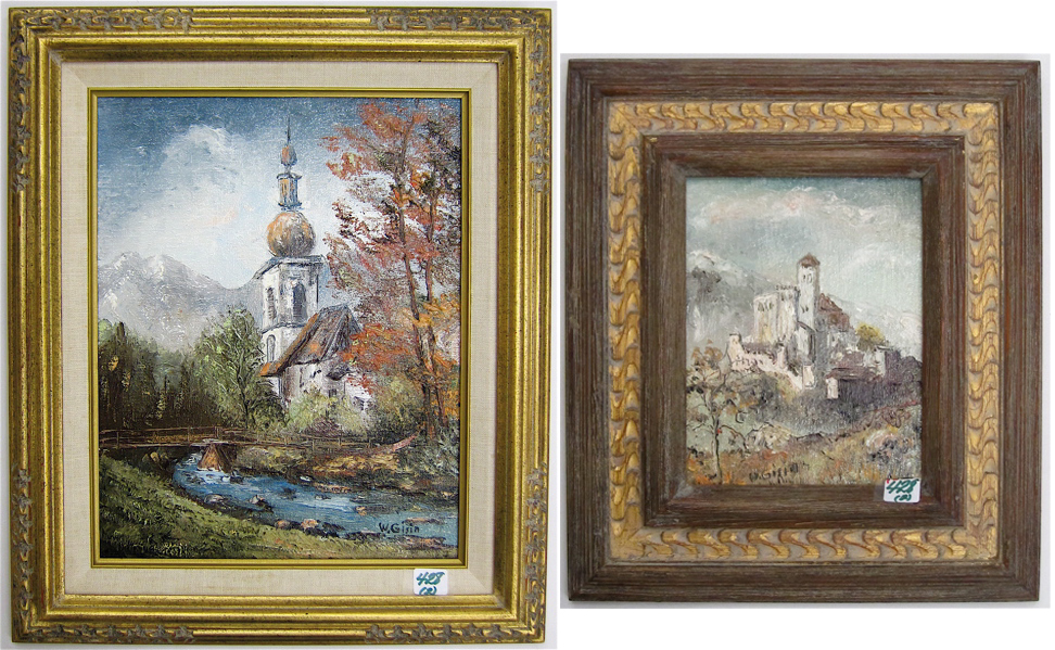WILLI GISIN TWO OILS ON MASONITE