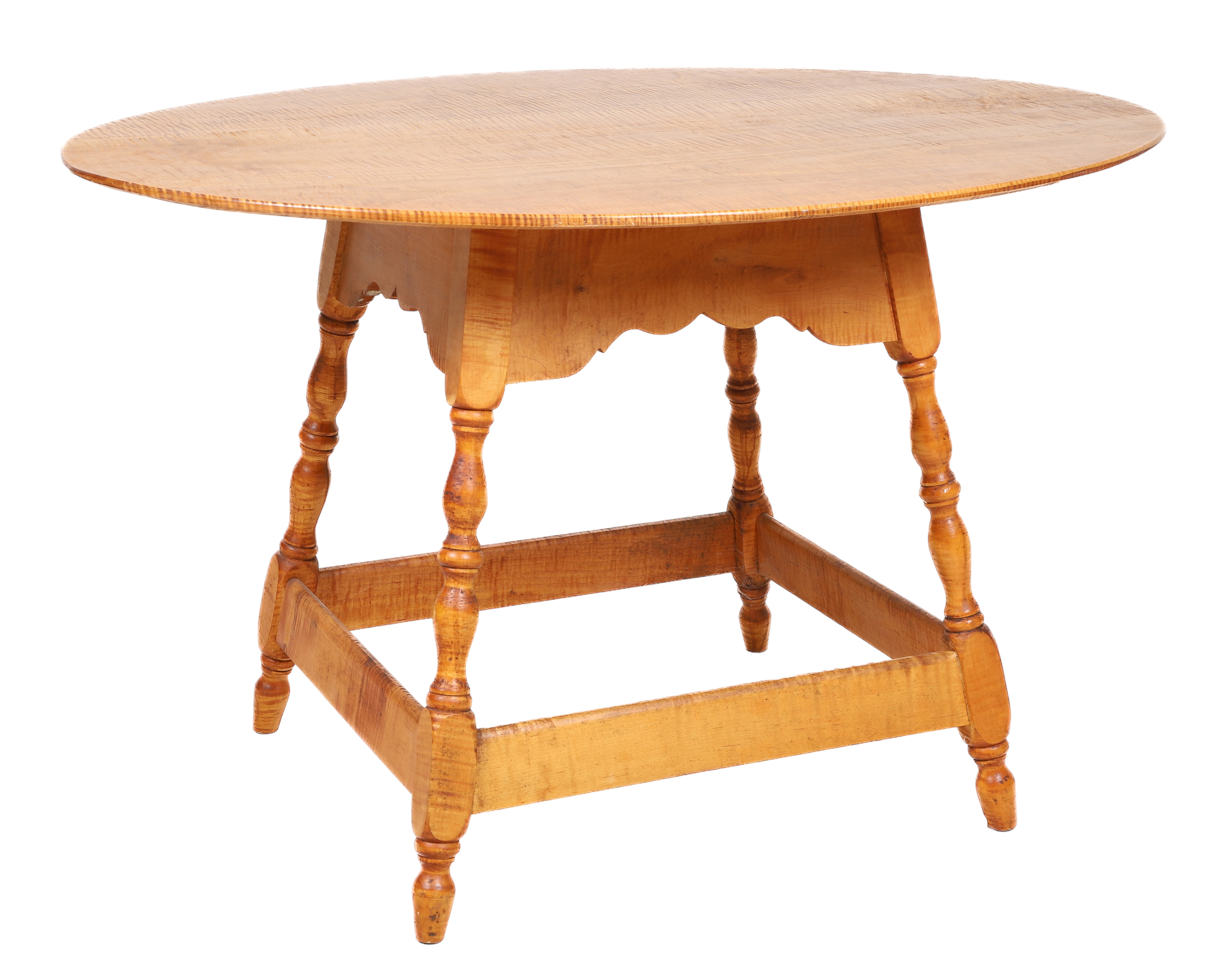 William and Mary oval tiger maple