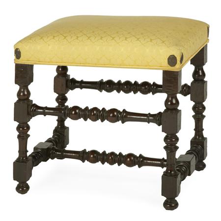 William and Mary Style Walnut Stool