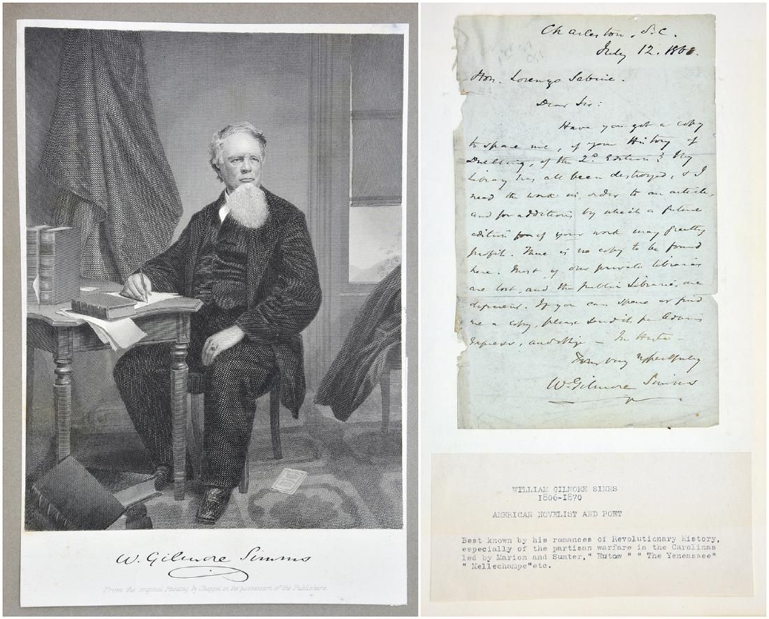 WILLIAM GILMORE SIMMS HANDWRITTEN