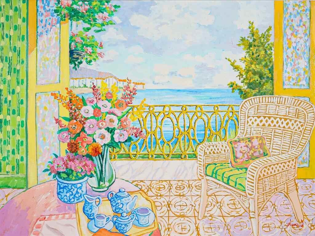 WILLIAM GRIMAUD OIL ON CANVAS STILL