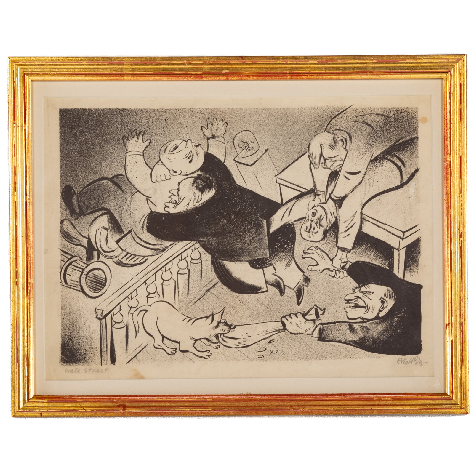 WILLIAM GROPPER. "WALL STREET," PEN