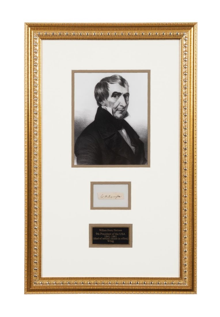 WILLIAM HENRY HARRISON SIGNED CUT