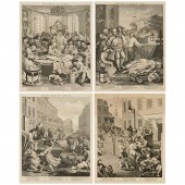 WILLIAM HOGARTH, SET OF (4) EN