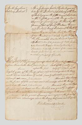William Hooper manuscript document,
