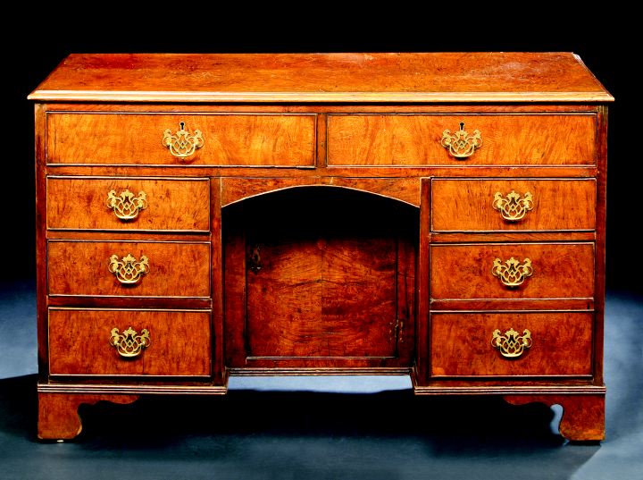 William IV Burl Oak Kneehole