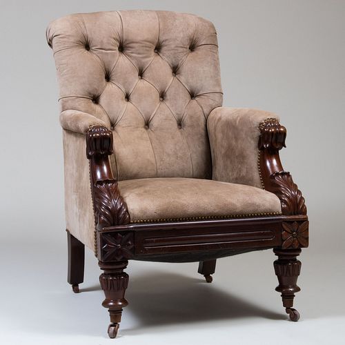 WILLIAM IV CARVED MAHOGANY AND