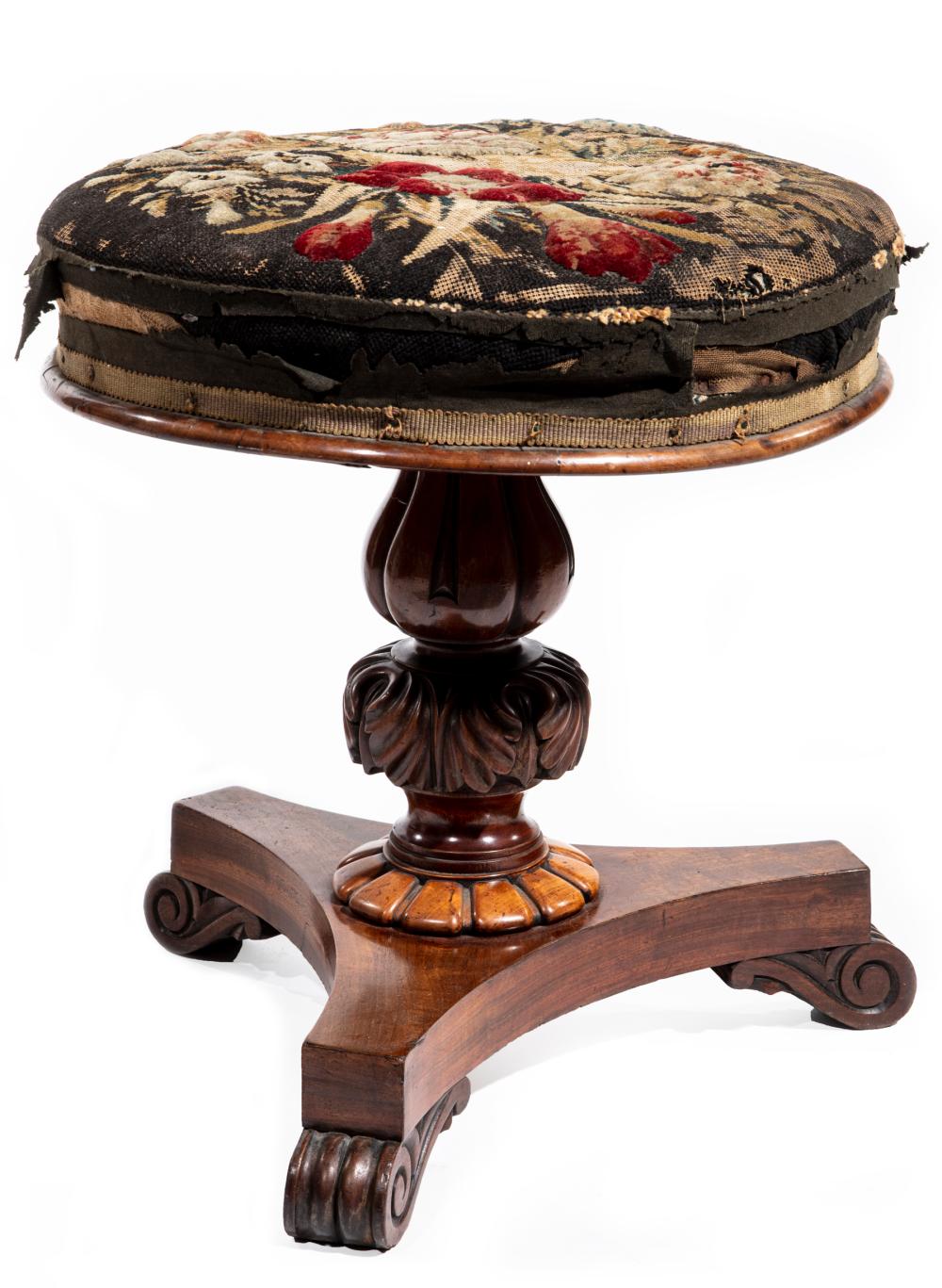 WILLIAM IV CARVED MAHOGANY PIANO