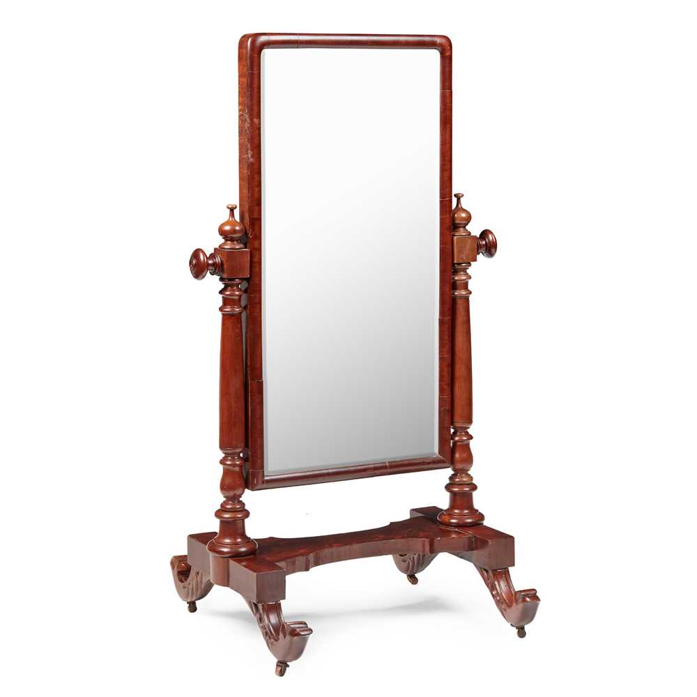 WILLIAM IV MAHOGANY CHEVAL MIRROR