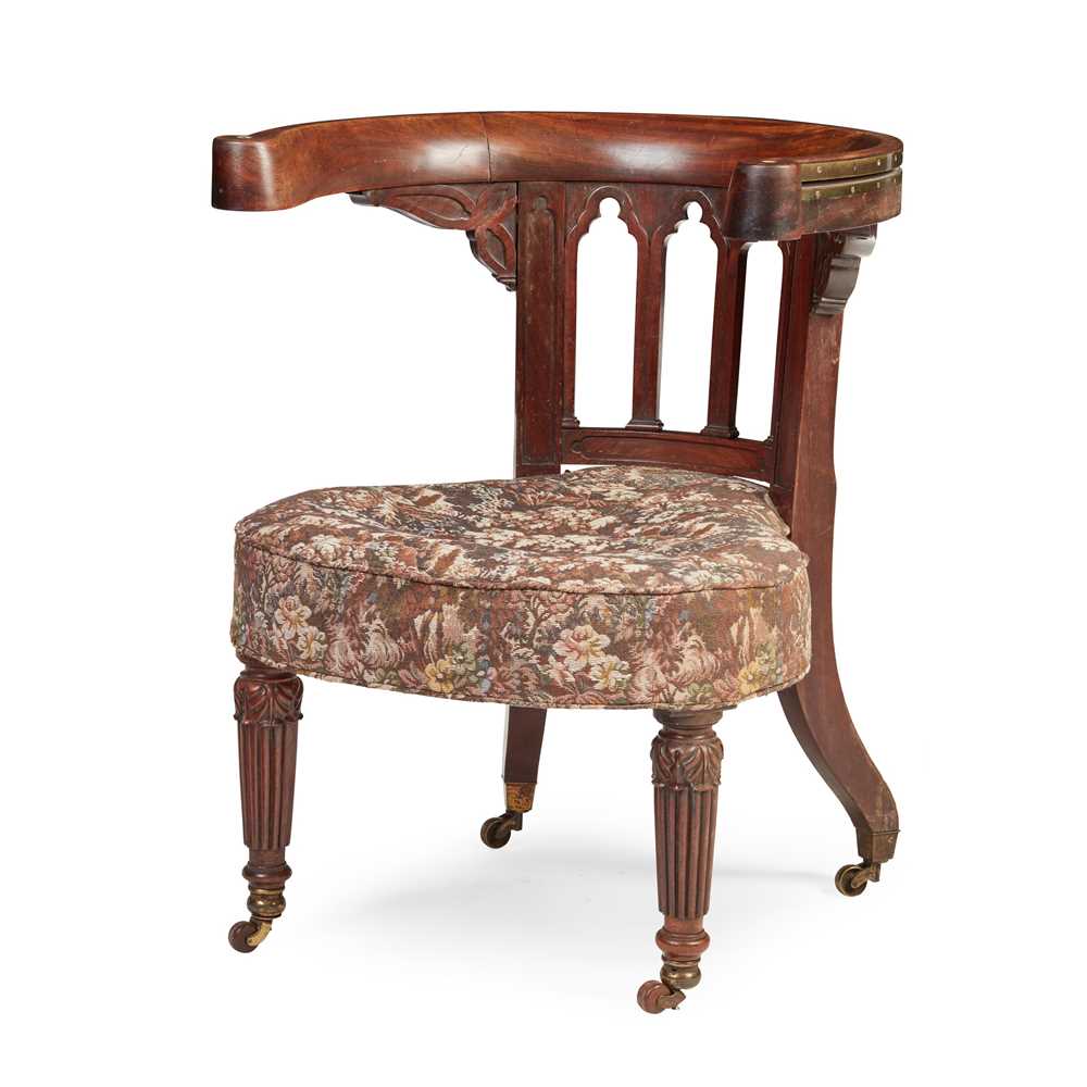 WILLIAM IV MAHOGANY COCKFIGHTING
