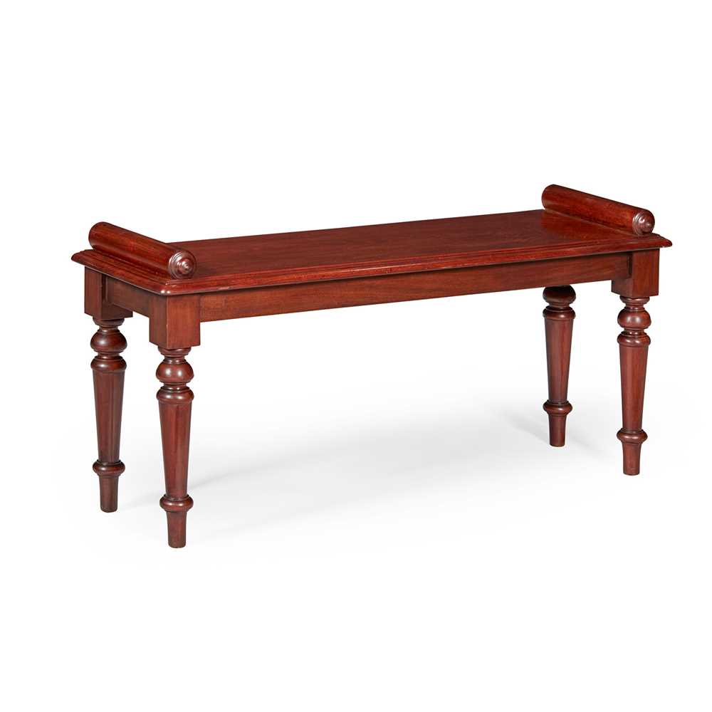 WILLIAM IV MAHOGANY HALL BENCH 19TH