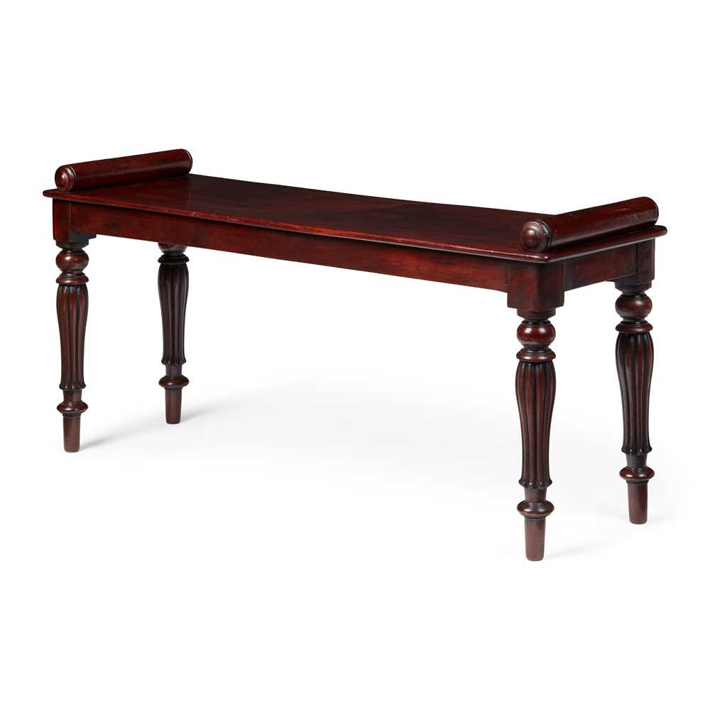 WILLIAM IV MAHOGANY HALL BENCH,