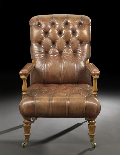 William IV Mahogany Library Chair,