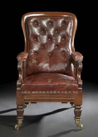 William IV Mahogany Library Chair,