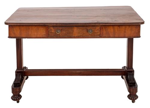 WILLIAM IV MAHOGANY LIBRARY TABLE /