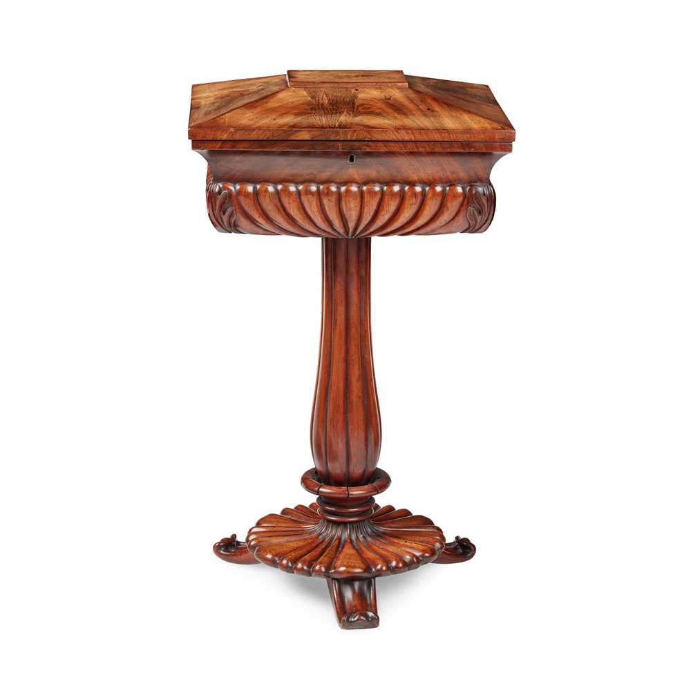 WILLIAM IV MAHOGANY TEAPOY 19TH
