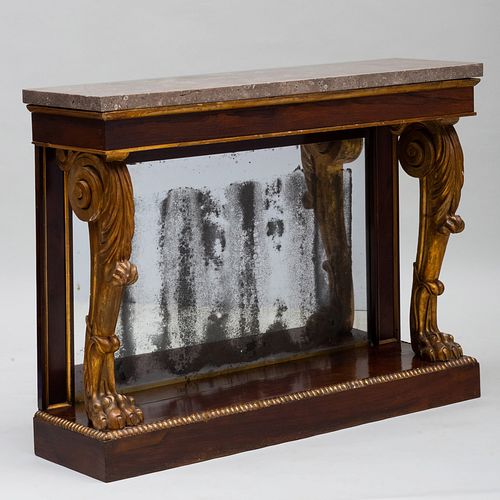 WILLIAM IV ROSEWOOD AND PARCEL-GILT