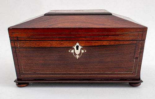 WILLIAM IV ROSEWOOD COFFRET BOX,