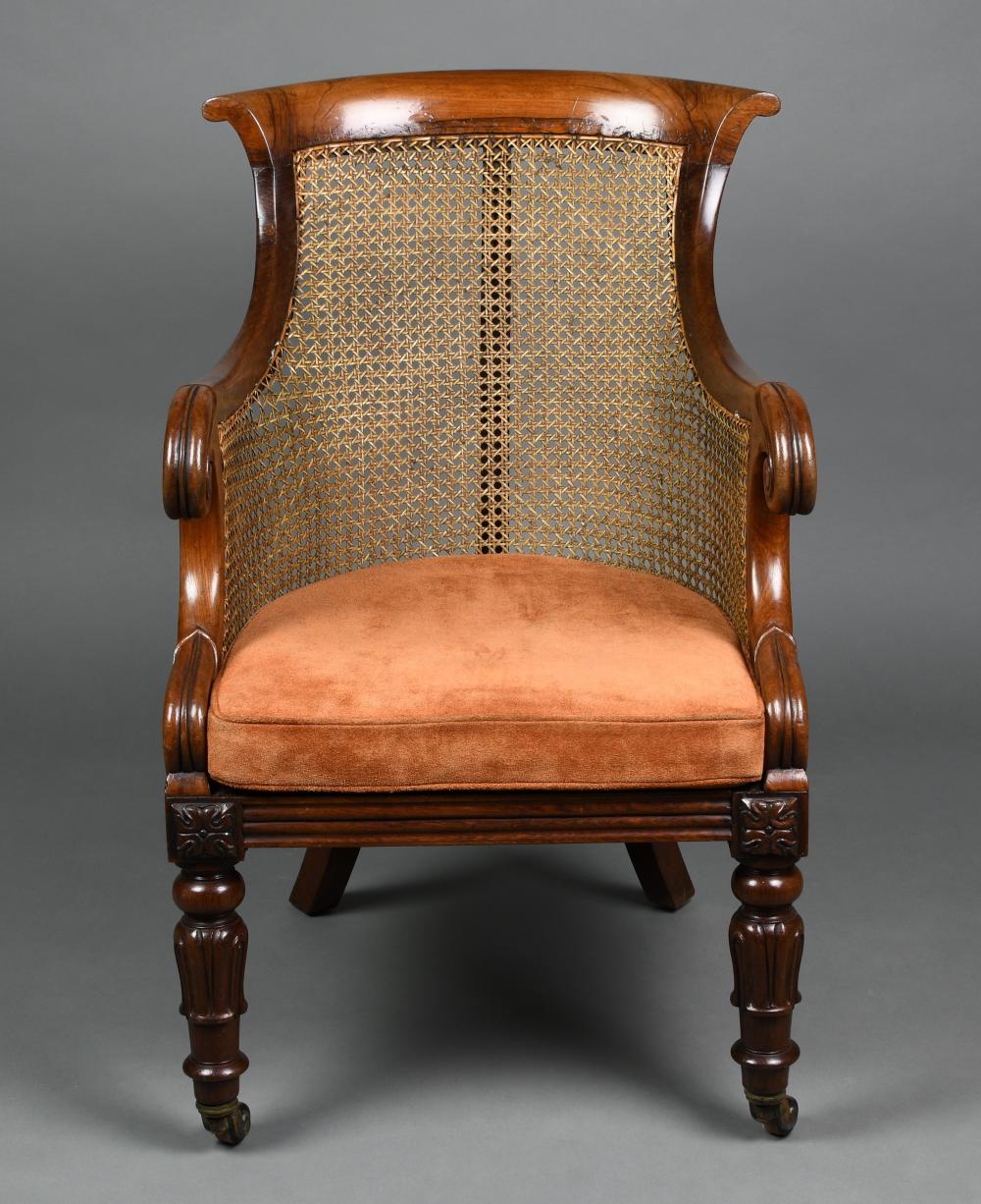 WILLIAM IV ROSEWOOD TUB ARMCHAIR,