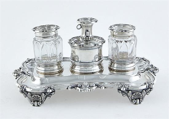 William IV sterling inkstand by