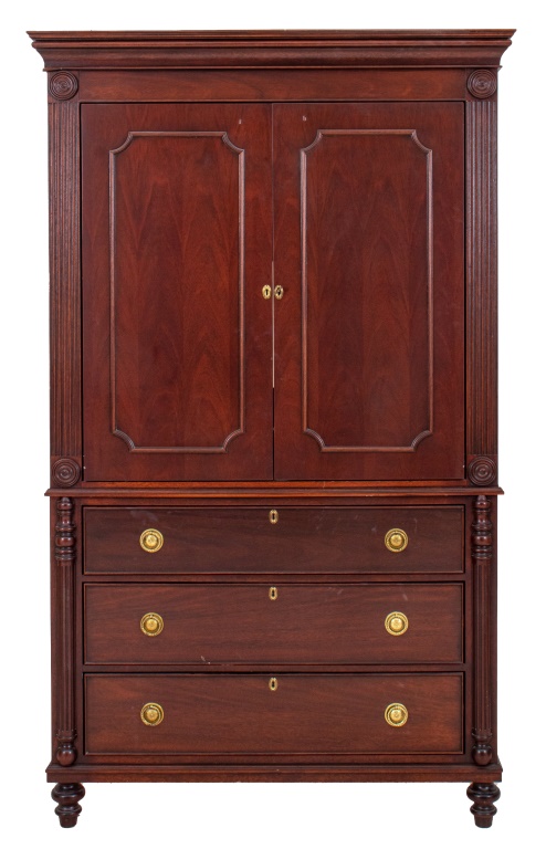 WILLIAM IV STYLE MAHOGANY LINEN