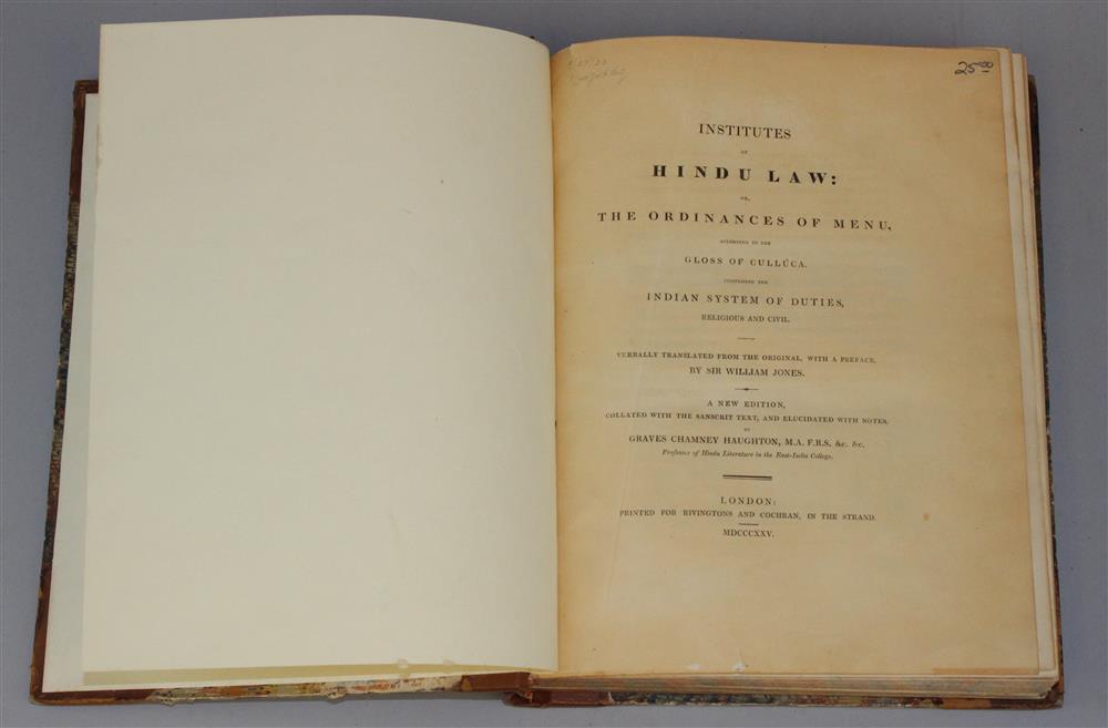 WILLIAM JONES. INSTITUTES OF