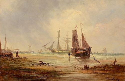 WILLIAM LANGLEY SEASCAPE, SHIP IN