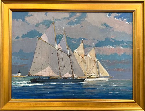 WILLIAM LOWE OIL ON LINEN "EARLY