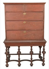 WILLIAM & MARY CHEST ON FRAME,