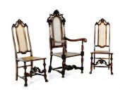 William & Mary style carved oa