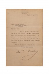 WILLIAM MCKINLEY SIGNED LETTER