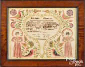 WILLIAM OTTO FRAKTUR BIRTH CER