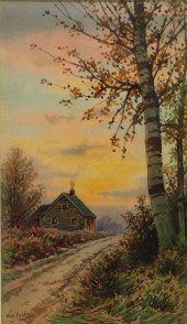 WILLIAM PASKELL AUTUMN CABIN L